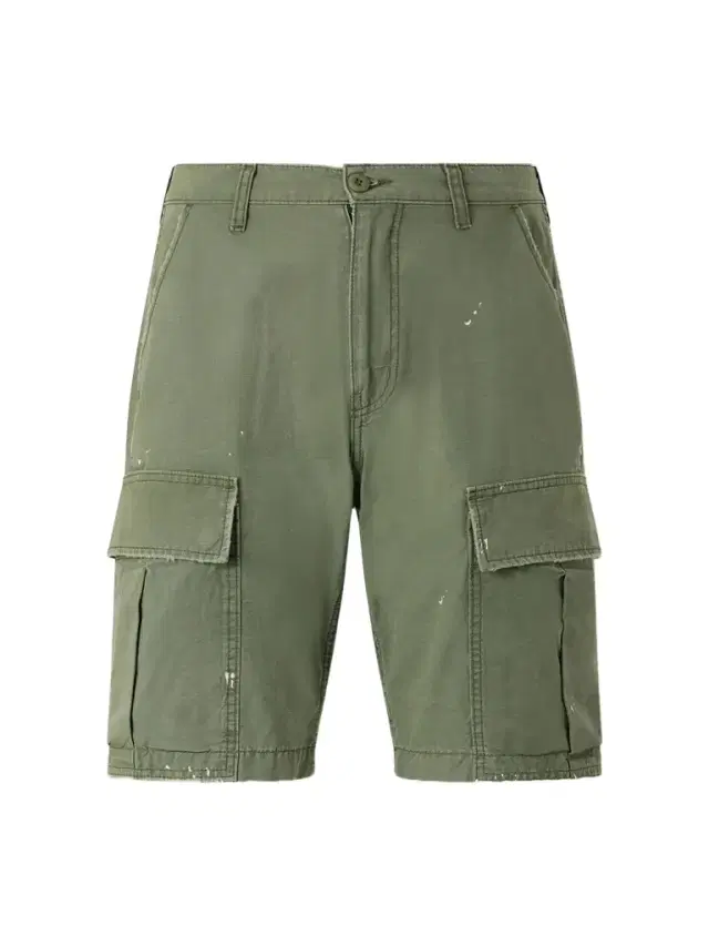 Cherry Los Angeles Camouflage Paint-splattered Cargo Straight-leg Shorts - Men