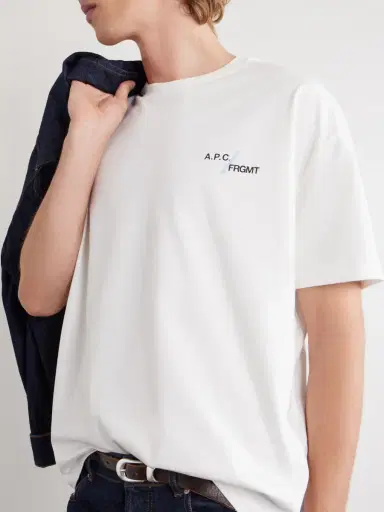 A.P.C. Fragment Logo-Print Cotton-Jersey T-Shirt - Men | Thumbnail 6 A.P.C. Fragment Logo-Print Cotton-Jersey T-Shirt - Men | Thumbnail 6