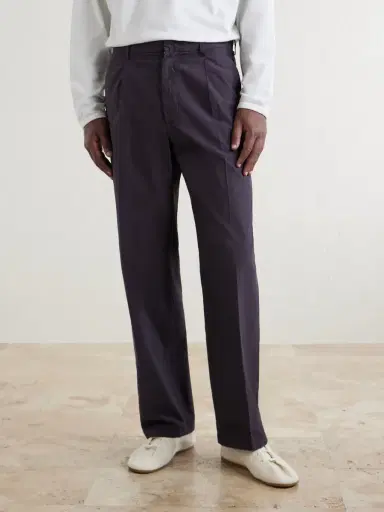 Auralee Drawstring Cotton Straight-Leg Trousers - Men | Thumbnail 3 Auralee Drawstring Cotton Straight-Leg Trousers - Men | Thumbnail 3