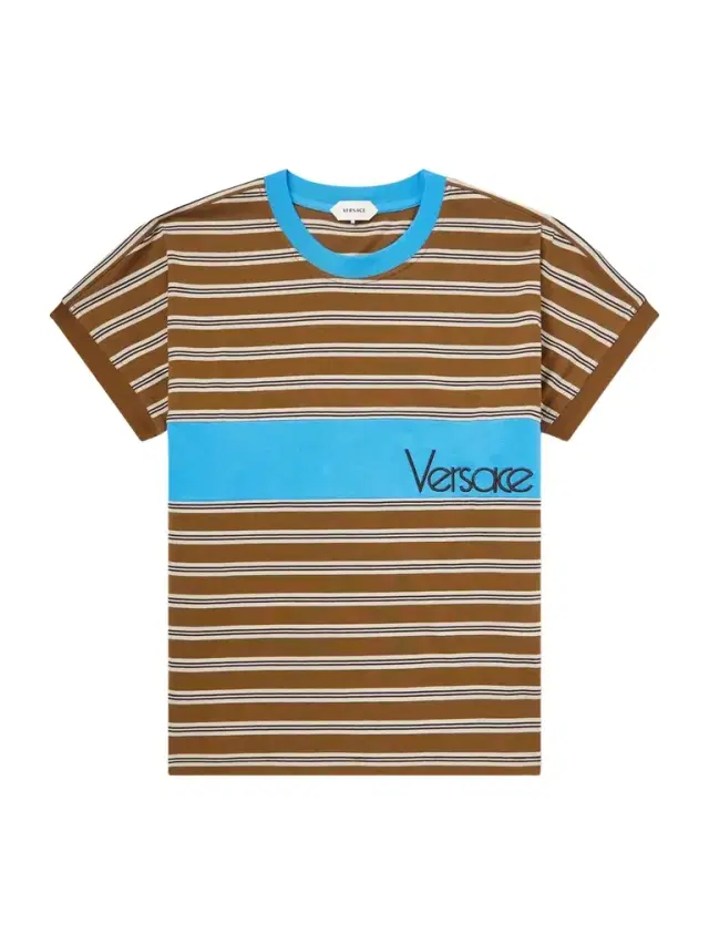 Versace Logo-Embroidered Striped Cotton-Jersey T-Shirt - Men