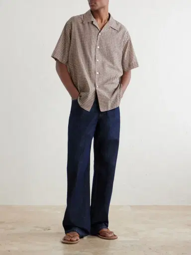 Auralee Camp-Collar Checked Cotton Shirt - Men | Thumbnail 2 Auralee Camp-Collar Checked Cotton Shirt - Men | Thumbnail 2