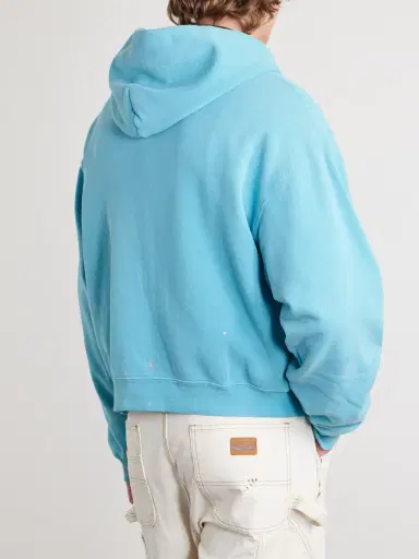 Cherry Los Angeles Logo-Embroidered Paint-Splattered Cotton-Jersey Zip-Up Hoodie - Men | Thumbnail 4 Cherry Los Angeles Logo-Embroidered Paint-Splattered Cotton-Jersey Zip-Up Hoodie - Men | Thumbnail 4