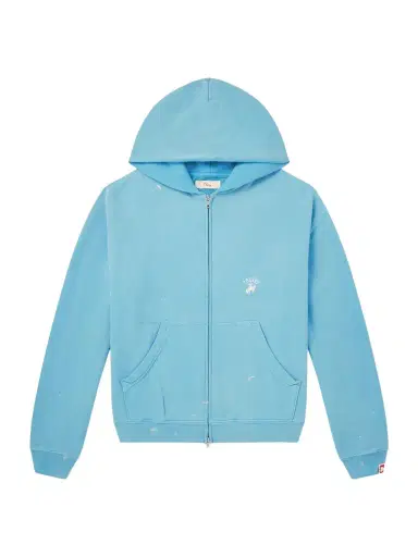 Cherry Los Angeles Logo-Embroidered Paint-Splattered Cotton-Jersey Zip-Up Hoodie - Men | Thumbnail 1 Cherry Los Angeles Logo-Embroidered Paint-Splattered Cotton-Jersey Zip-Up Hoodie - Men | Thumbnail 1