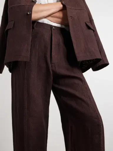 Kartik Research Rabari Embroidered Straight-Leg Linen Suit Trousers - Men | Thumbnail 6