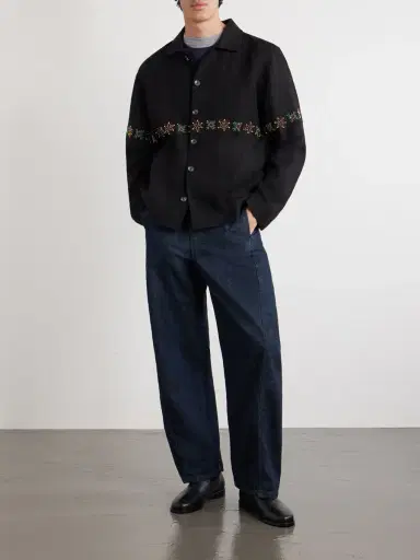 Kartik Research Embroidered Linen Shirt - Men | Thumbnail 2 Kartik Research Embroidered Linen Shirt - Men | Thumbnail 2