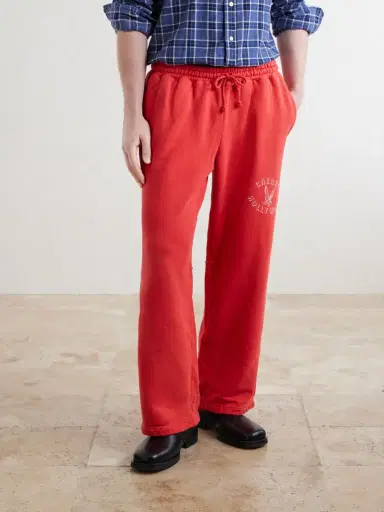 Cherry Los Angeles Hollywood Straight-Leg Logo-Print Cotton-Jersey Sweatpants - Men | Thumbnail 3 Cherry Los Angeles Hollywood Straight-Leg Logo-Print Cotton-Jersey Sweatpants - Men | Thumbnail 3