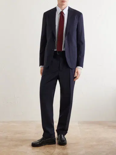 OFFICINE GÉNÉRALE Hugo Straight-Leg Pleated Virgin Wool Trousers - Men | Thumbnail 2 OFFICINE GÉNÉRALE Hugo Straight-Leg Pleated Virgin Wool Trousers - Men | Thumbnail 2