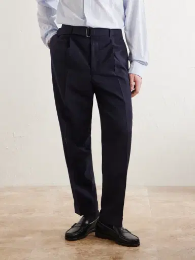 OFFICINE GÉNÉRALE Hugo Straight-Leg Pleated Virgin Wool Trousers - Men | Thumbnail 3 OFFICINE GÉNÉRALE Hugo Straight-Leg Pleated Virgin Wool Trousers - Men | Thumbnail 3