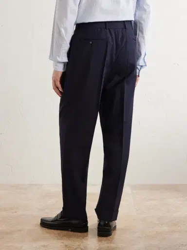 OFFICINE GÉNÉRALE Hugo Straight-Leg Pleated Virgin Wool Trousers - Men | Thumbnail 4 OFFICINE GÉNÉRALE Hugo Straight-Leg Pleated Virgin Wool Trousers - Men | Thumbnail 4