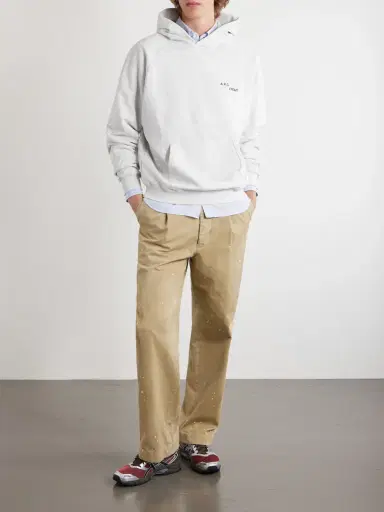 A.P.C. Fragment Logo-Print Cotton-Jersey Hoodie - Men | Thumbnail 2