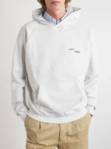 A.P.C. Fragment Logo-Print Cotton-Jersey Hoodie - Men | Thumbnail 3