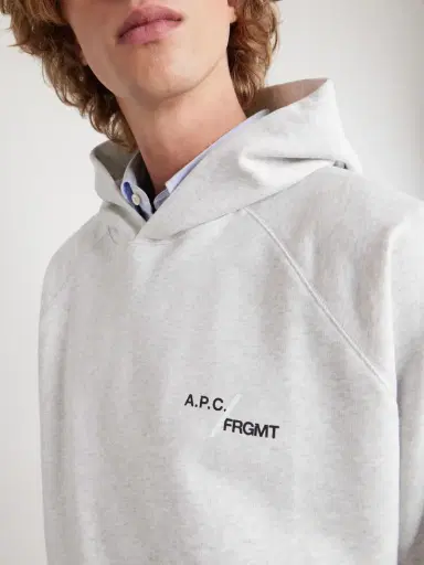 A.P.C. Fragment Logo-Print Cotton-Jersey Hoodie - Men | Thumbnail 5