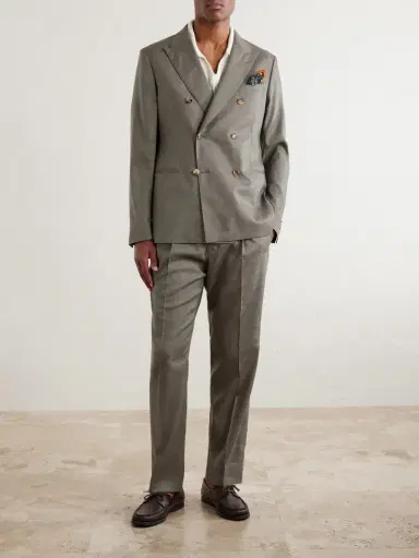 MR P. Double-Breasted Wool and Linen-Blend Suit Jacket - Men | Thumbnail 2
