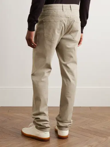 Purdey Slim-Fit Straight-Leg Cotton-Blend Twill Trousers - Men | Thumbnail 4