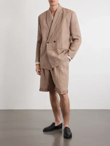Kartik Research Rabari Embroidered Linen Blazer - Men | Thumbnail 2 Kartik Research Rabari Embroidered Linen Blazer - Men | Thumbnail 2