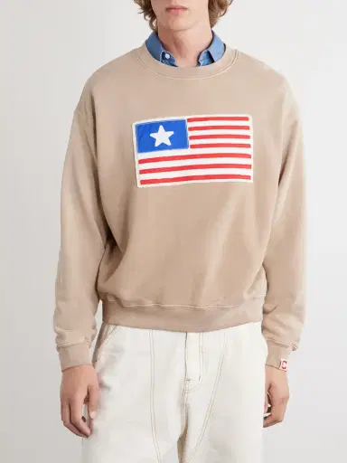 Cherry Los Angeles Embroidered Cotton-Jersey Sweater - Men | Thumbnail 3 Cherry Los Angeles Embroidered Cotton-Jersey Sweater - Men | Thumbnail 3