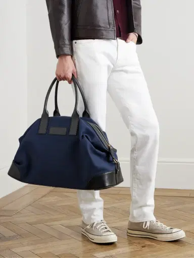 Orlebar Brown The Weekend Away Leather-Trimmed Cotton-Canvas Duffle Bag - Men | Thumbnail 2