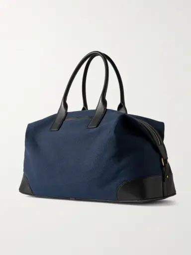Orlebar Brown The Weekend Away Leather-Trimmed Cotton-Canvas Duffle Bag - Men | Thumbnail 3