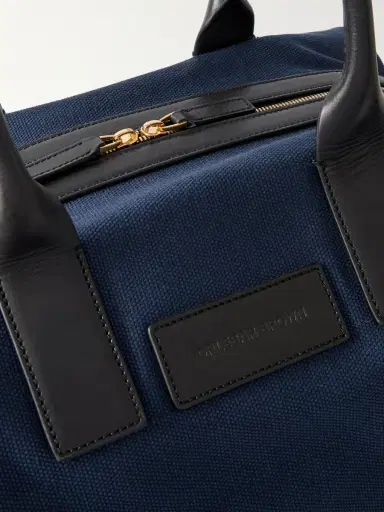 Orlebar Brown The Weekend Away Leather-Trimmed Cotton-Canvas Duffle Bag - Men | Thumbnail 4