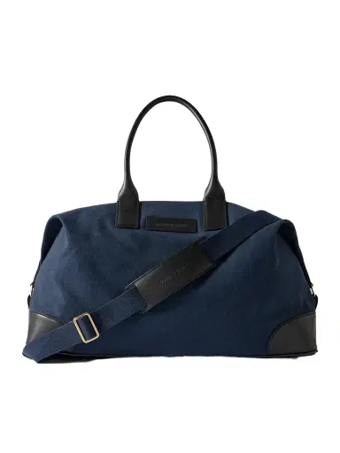 Orlebar Brown The Weekend Away Leather-Trimmed Cotton-Canvas Duffle Bag - Men | Thumbnail 1
