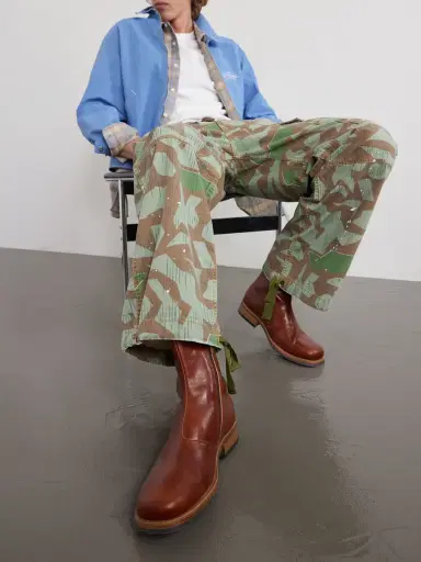 Cherry Los Angeles Camouflage Paint-splattered Cargo Wide-leg Trousers - Men | Thumbnail 6
