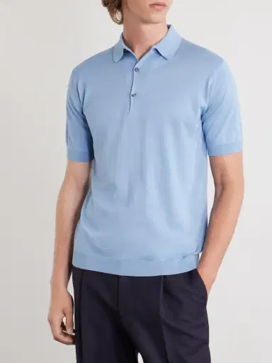 John Smedley Adrian Slim-Fit Sea Island Cotton Polo Shirt - Men | Thumbnail 3