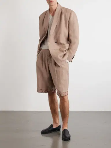 Kartik Research Straight-Leg Embellished Pleated Shorts - Men | Thumbnail 2 Kartik Research Straight-Leg Embellished Pleated Shorts - Men | Thumbnail 2