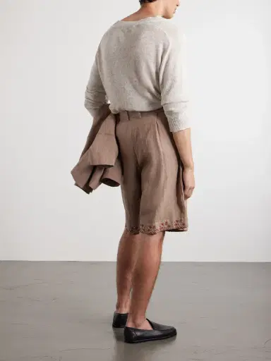 Kartik Research Straight-Leg Embellished Pleated Shorts - Men | Thumbnail 4 Kartik Research Straight-Leg Embellished Pleated Shorts - Men | Thumbnail 4