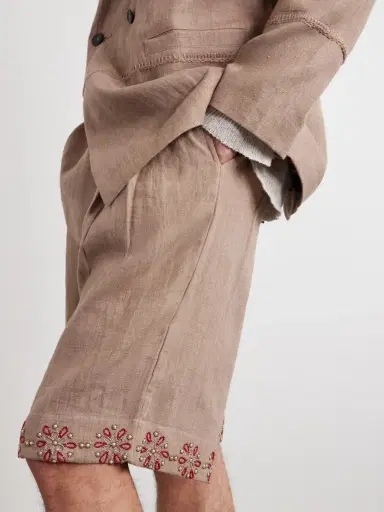 Kartik Research Straight-Leg Embellished Pleated Shorts - Men | Thumbnail 6 Kartik Research Straight-Leg Embellished Pleated Shorts - Men | Thumbnail 6