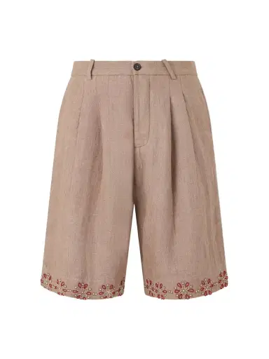 Kartik Research Straight-Leg Embellished Pleated Shorts - Men | Thumbnail 1 Kartik Research Straight-Leg Embellished Pleated Shorts - Men | Thumbnail 1