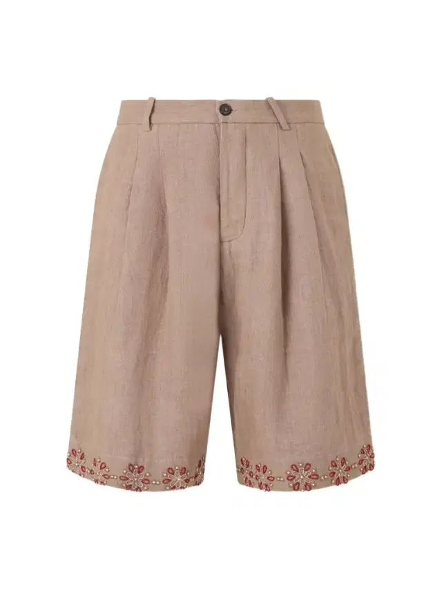 Kartik Research Straight-Leg Embellished Pleated Shorts - Men