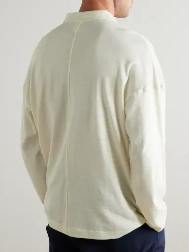 SSAM Cotton and Silk-Blend Piqué Rugby Shirt - Men | Thumbnail 4