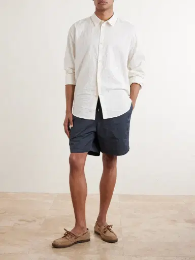 A Kind Of Guise Fulvio Pinstriped Cotton, Silk and Linen-Blend Shirt - Men | Thumbnail 2