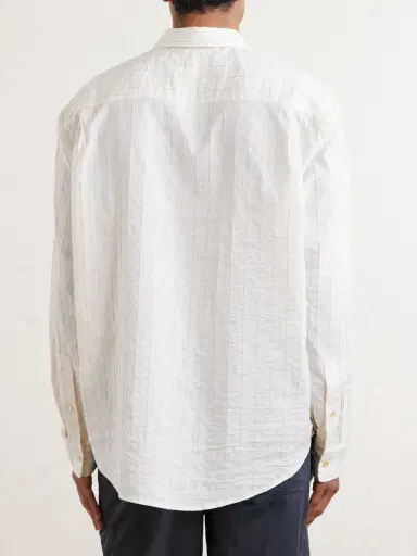 A Kind Of Guise Fulvio Pinstriped Cotton, Silk and Linen-Blend Shirt - Men | Thumbnail 4