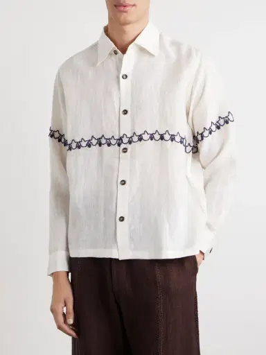 Kartik Research Embroidered Linen Shirt - Men | Thumbnail 3 Kartik Research Embroidered Linen Shirt - Men | Thumbnail 3