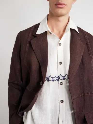 Kartik Research Embroidered Linen Shirt - Men | Thumbnail 5 Kartik Research Embroidered Linen Shirt - Men | Thumbnail 5