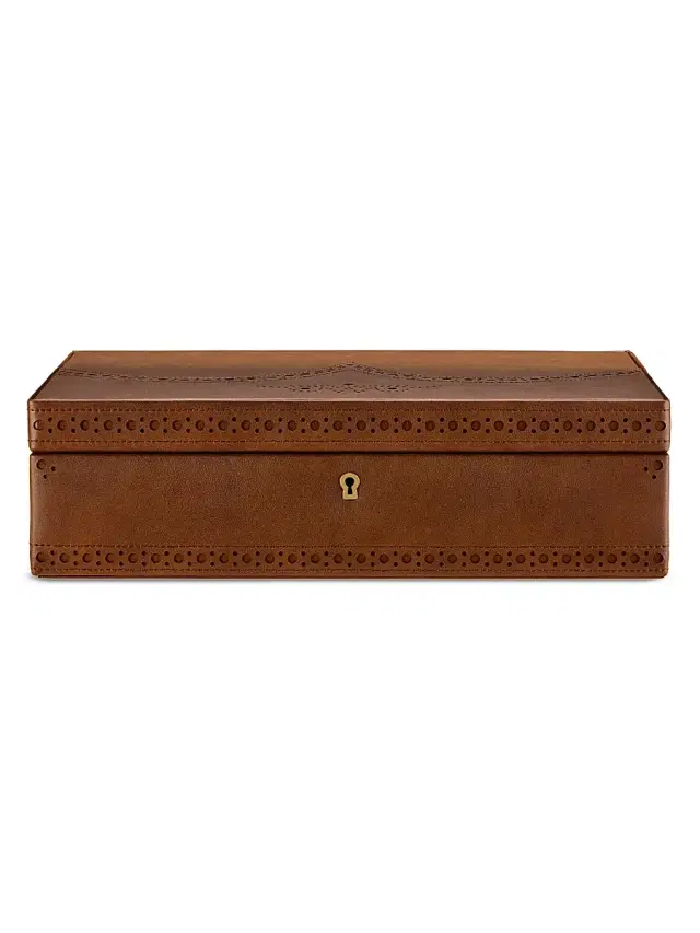 Wolf Designs Brogue 10-Piece Watch Box - Burnished Brown