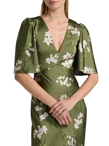 SACHIN BABI Women's Mae Floral Satin Gown - Moss Formosa | Thumbnail 6 SACHIN BABI Women's Mae Floral Satin Gown - Moss Formosa | Thumbnail 6