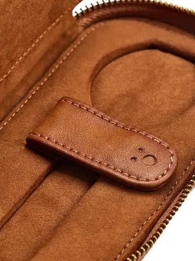 Wolf Designs Brogue 2-Piece Watch Zip Case - Burnished Brown | Thumbnail 5