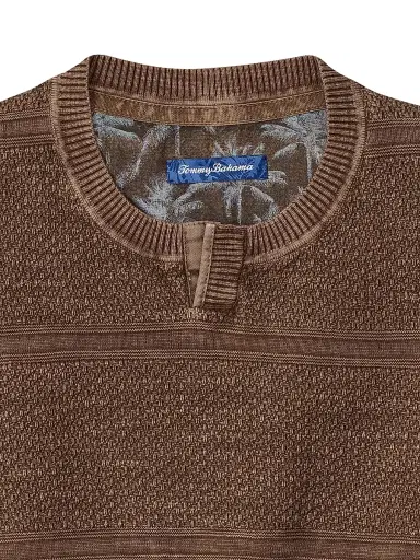 Tommy Bahama Men's Saltwater Textured Abaco Sweater - Chocolate Brown - Size Small | Thumbnail 2