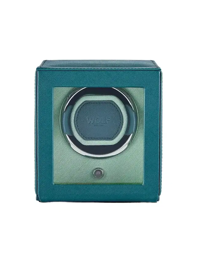 Wolf Designs Cub Single Covered Watch Winder - Seltzer Teal Mint