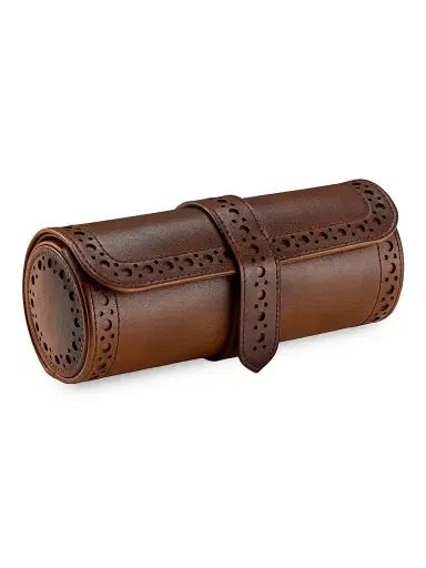 Wolf Designs Brogue Triple Watch Roll - Burnished Brown | Thumbnail 5