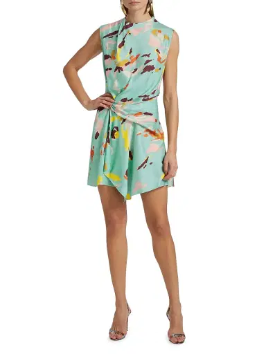 A.L.C. Women's Dion Printed Sleeveless A-Line Minidress - Mint Multi | Thumbnail 2