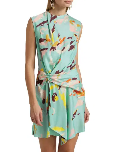 A.L.C. Women's Dion Printed Sleeveless A-Line Minidress - Mint Multi | Thumbnail 3