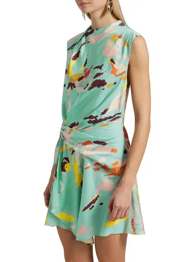 A.L.C. Women's Dion Printed Sleeveless A-Line Minidress - Mint Multi | Thumbnail 4