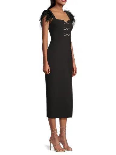 Likely Women's Rizzo Crystal Bow & Feather Midi-Dress | Thumbnail 4 Likely Women's Rizzo Crystal Bow & Feather Midi-Dress | Thumbnail 4