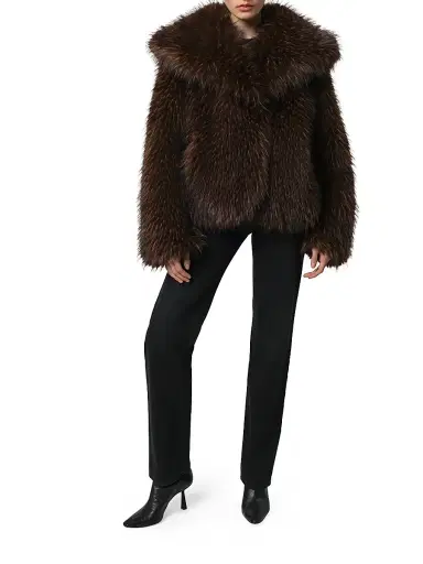 Apparis Women's Yara Faux-Fox Fur Coat - Dark Brown - Size Medium | Thumbnail 2 Apparis Women's Yara Faux-Fox Fur Coat - Dark Brown - Size Medium | Thumbnail 2