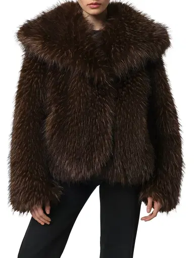 Apparis Women's Yara Faux-Fox Fur Coat - Dark Brown - Size Medium | Thumbnail 3 Apparis Women's Yara Faux-Fox Fur Coat - Dark Brown - Size Medium | Thumbnail 3