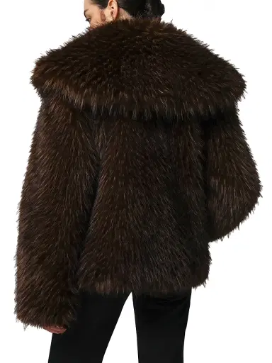 Apparis Women's Yara Faux-Fox Fur Coat - Dark Brown - Size Medium | Thumbnail 5 Apparis Women's Yara Faux-Fox Fur Coat - Dark Brown - Size Medium | Thumbnail 5