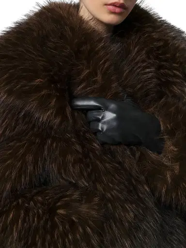 Apparis Women's Yara Faux-Fox Fur Coat - Dark Brown - Size Medium | Thumbnail 6 Apparis Women's Yara Faux-Fox Fur Coat - Dark Brown - Size Medium | Thumbnail 6
